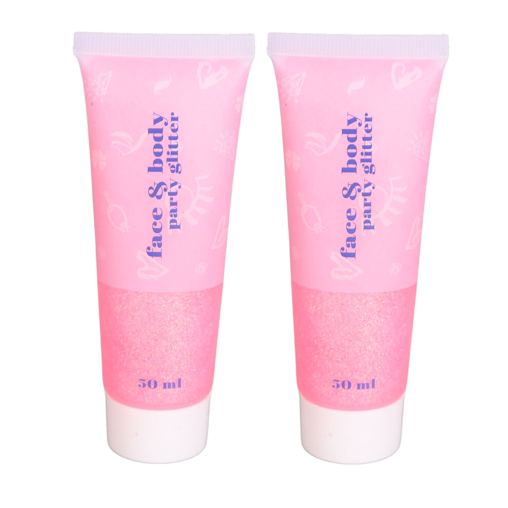 (12 Dazzling Pink) Sequin Gel Safe Face Body Glitter 2pcs Peacock Blue