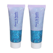 (Sky Blue) Körperglitzer-Gel 50ml 2er Himmelblau