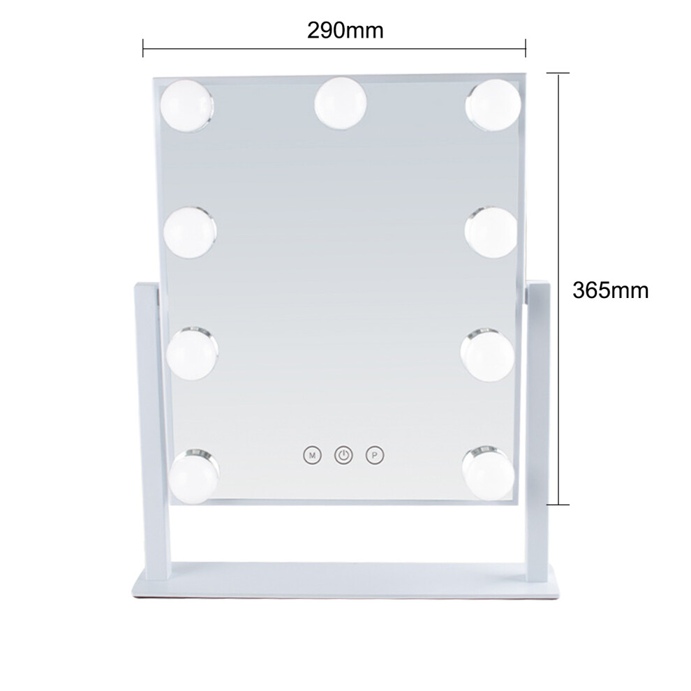 USB LED Makeup Mirror Adjustable Brightness HD with Bulbs