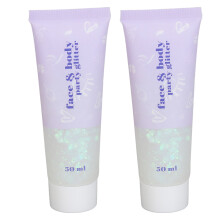 (06 White) 2x Grünes Glitter-Gel für Körper 50ml