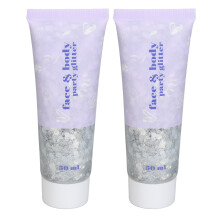 (Silver) 2x Holographisches Glitter-Gel Lila 50ml