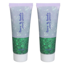 (07 Christmas Green) 2x Grünes Glitter-Gel für Körper 50ml