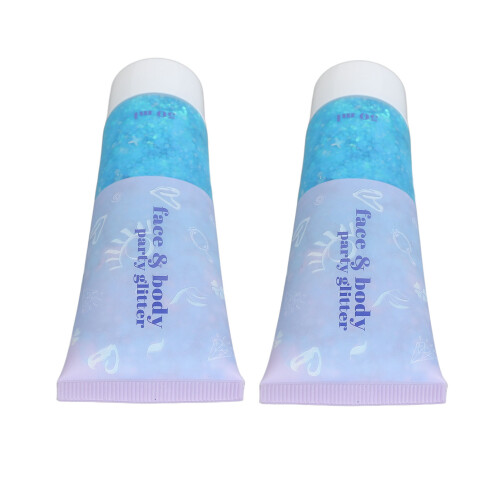 (09 Blue) 2x Körperglitzer-Gel 50ml 09 Blau 2