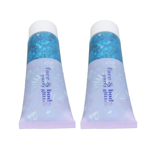 (Sky Blue) Körperglitzer-Gel 50ml 2er Himmelblau 1