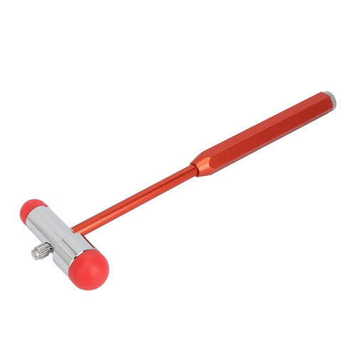 (Red) Neurological Reflex Hammer Aluminum Alloy Testing Comfortable Grip Red 1