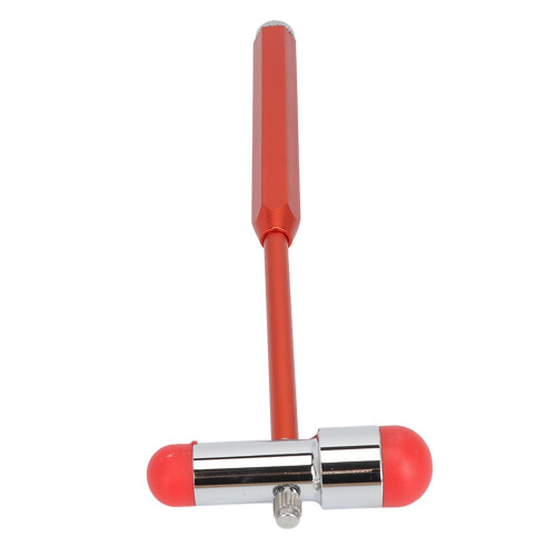 (Red) Neurological Reflex Hammer Aluminum Alloy Testing Comfortable Grip Red 2