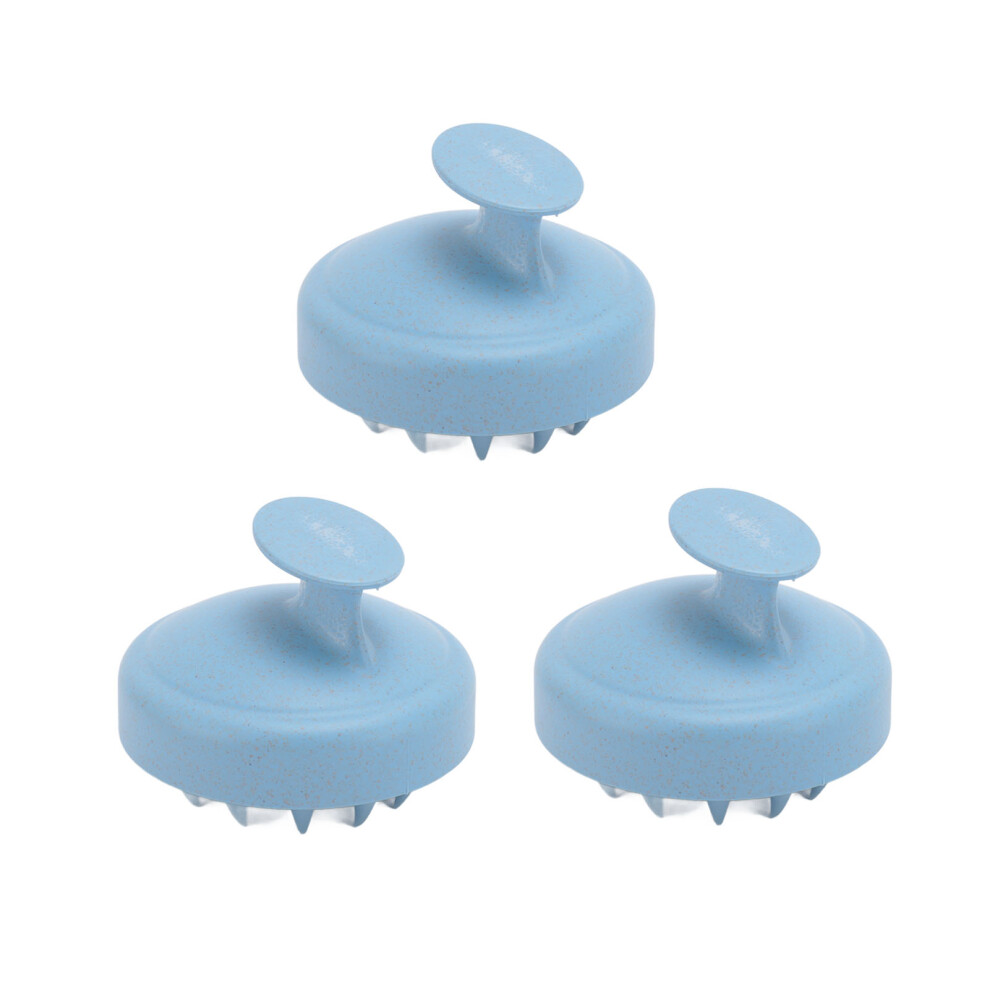 3PCS Silicone Scalp Massager Shampoo Brush Detachable Soft Bristles