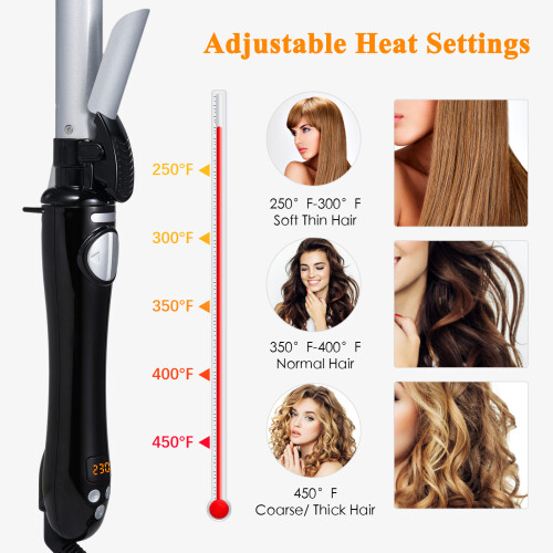 Automatic Porcelain Rotating Curling Iron for Big Wave Curls 2