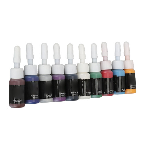 10x 50ml Tattoo Tinte Set Hochkonzentriert Hell 1