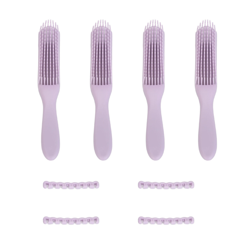 4Pcs Detangling Brush Fine Teeth 8 Row Smoothing for All Hair Types