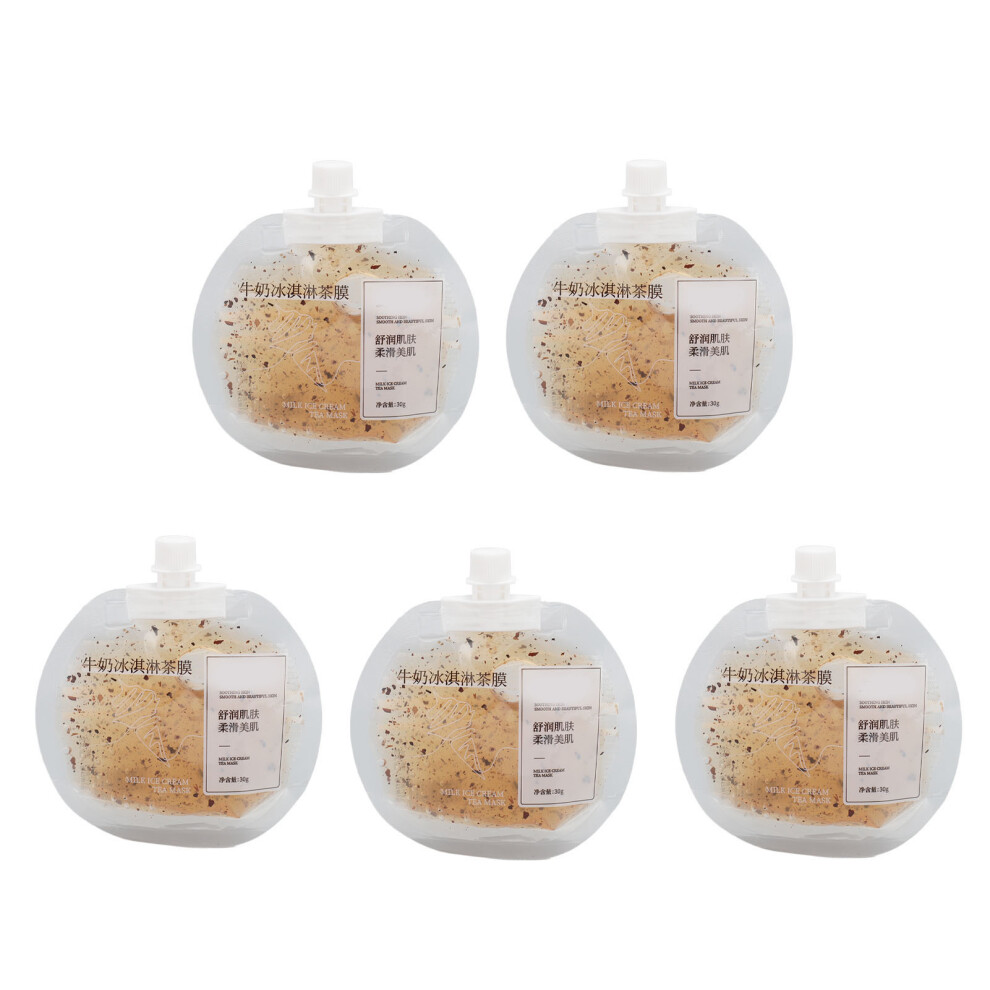 5pcs Tea Facial Mask Milk Moisturizing Hydrating Ice Cream Mask