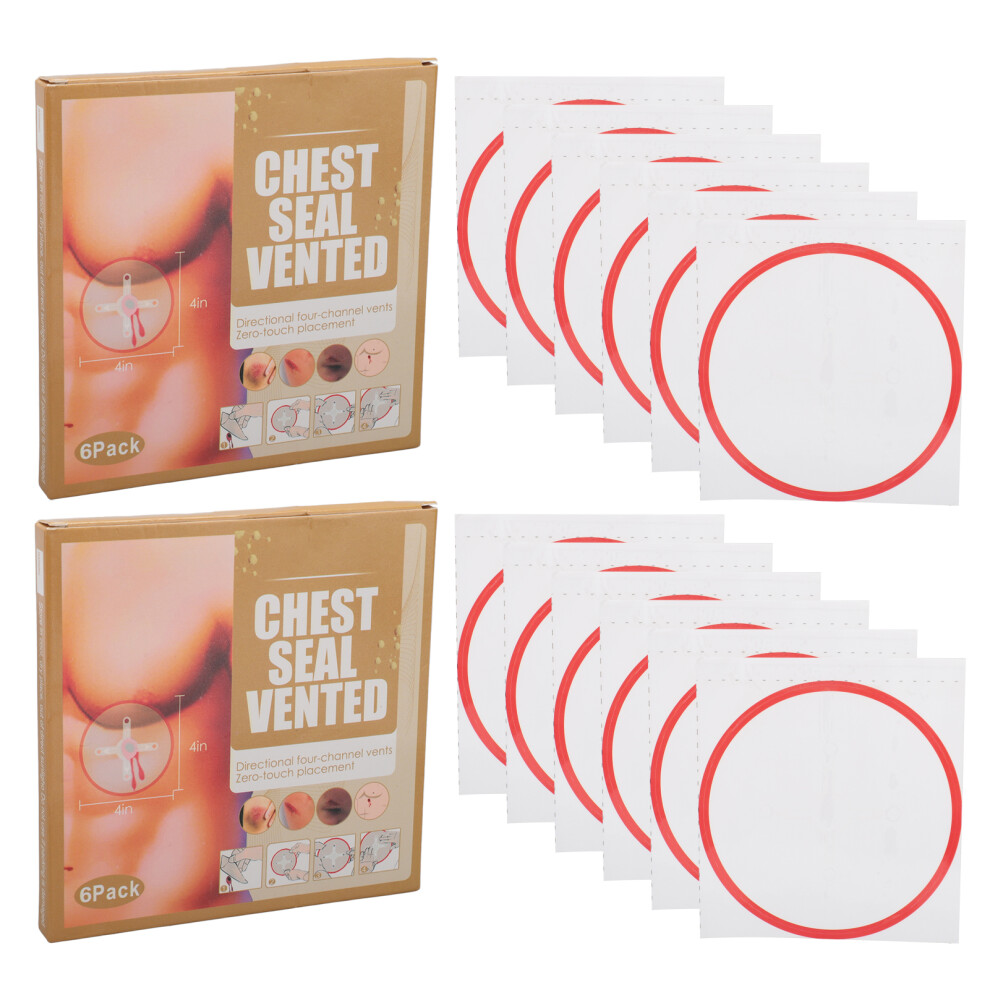12pcs Vent Chest Seal Breathable Waterproof First Aid Wound Film