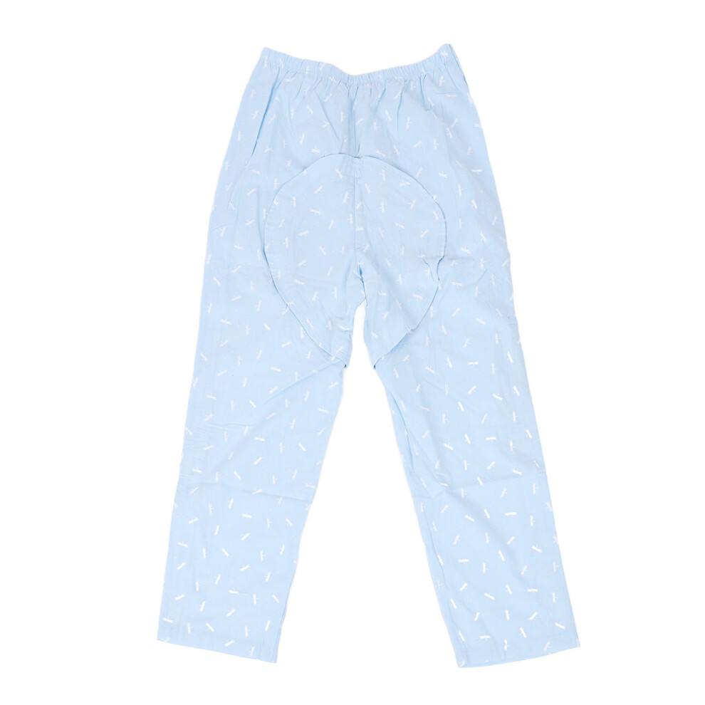 (L) Open Crotch Bedridden Pants Dragonfly Print 2 Zipper Cotton 461605360720