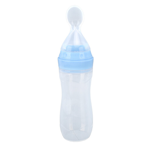 Drinking Aids Feeding Cup for Elderly Silicone Spoon Blue 1