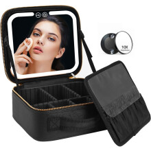 Cosmetictas met LED & Spiegel Roze Groot