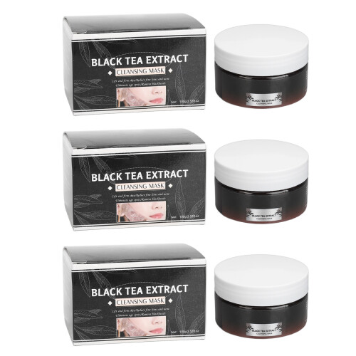 3pz Maschera Argilla Tè Nero Detergente Anti-Macchie 100g