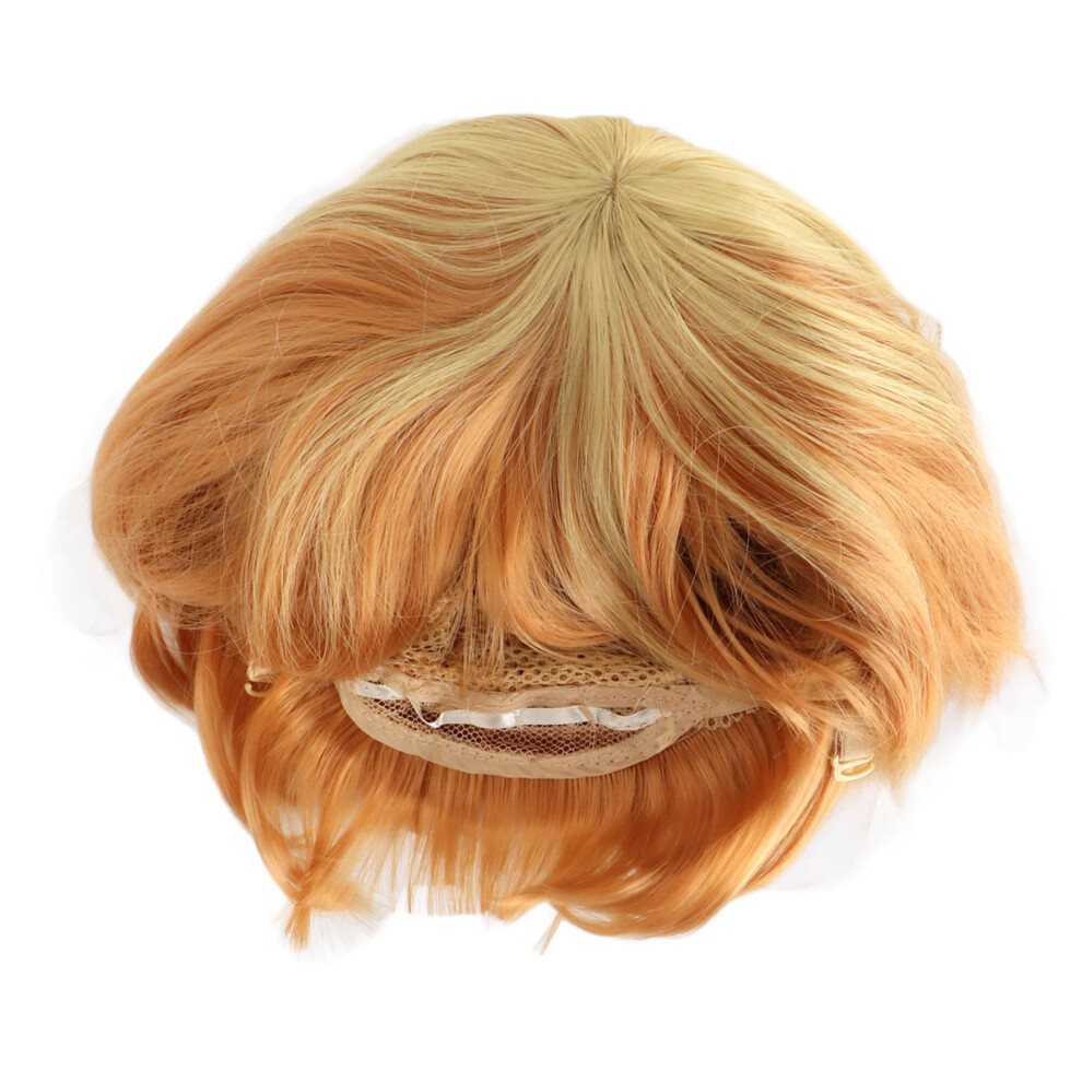 Unisex Yellow Wavy Short Wig Synthetic Cosplay Halloween