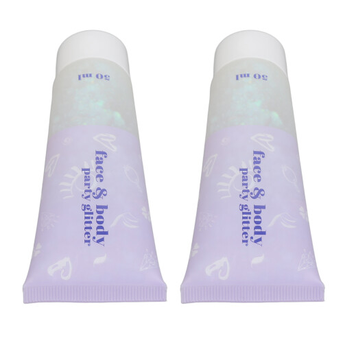 (06 White) 2x Grünes Glitter-Gel für Körper 50ml 2