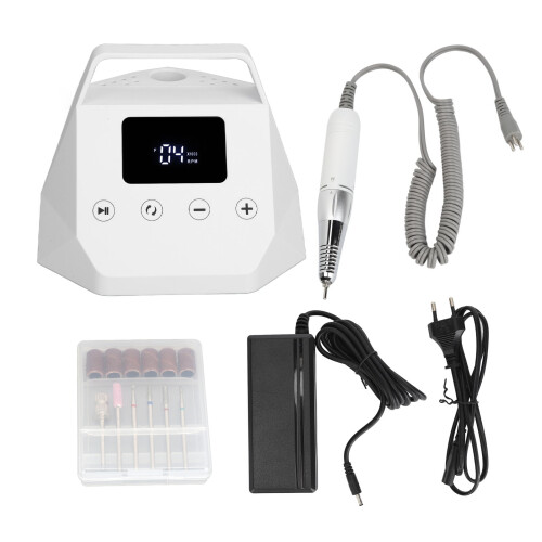 (EU Plug) Elektrische Nagelfeile 35000 U/min leise Weiß
