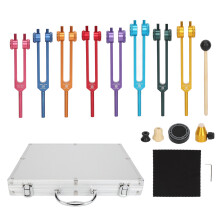 Stimmgabel-Set aus Aluminium, mehrfarbig, inkl. Hammer