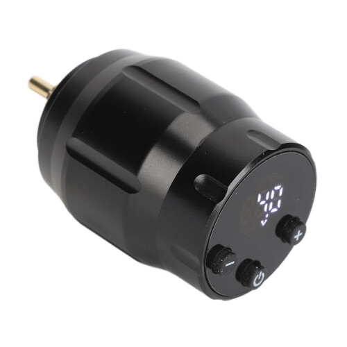 (Black) Tattoo Power Supply 1500mAh RCA USB Display Silver 1