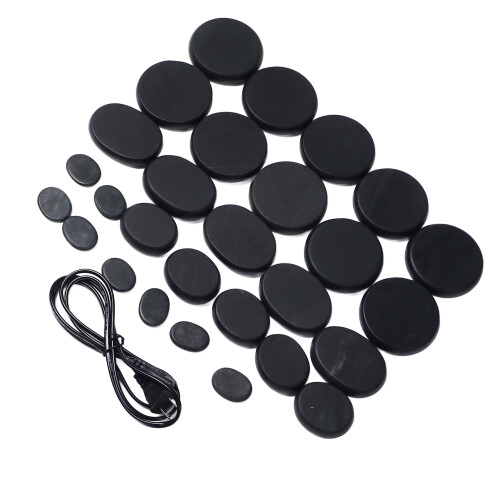 (28pcs) Hot Stones Kit Aluminium Verwarmer Spa 2
