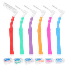 L-Shaped Interdental Brush Set 15+10PCS Plaque Remover Teeth Cleaning