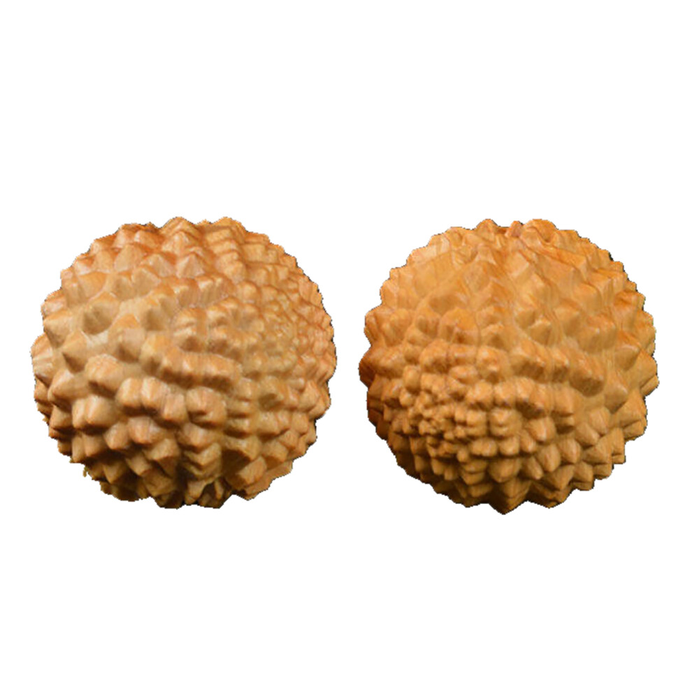 2pcs Wooden Hand Massage Ball Spiky Acupoint Relief for Elderly