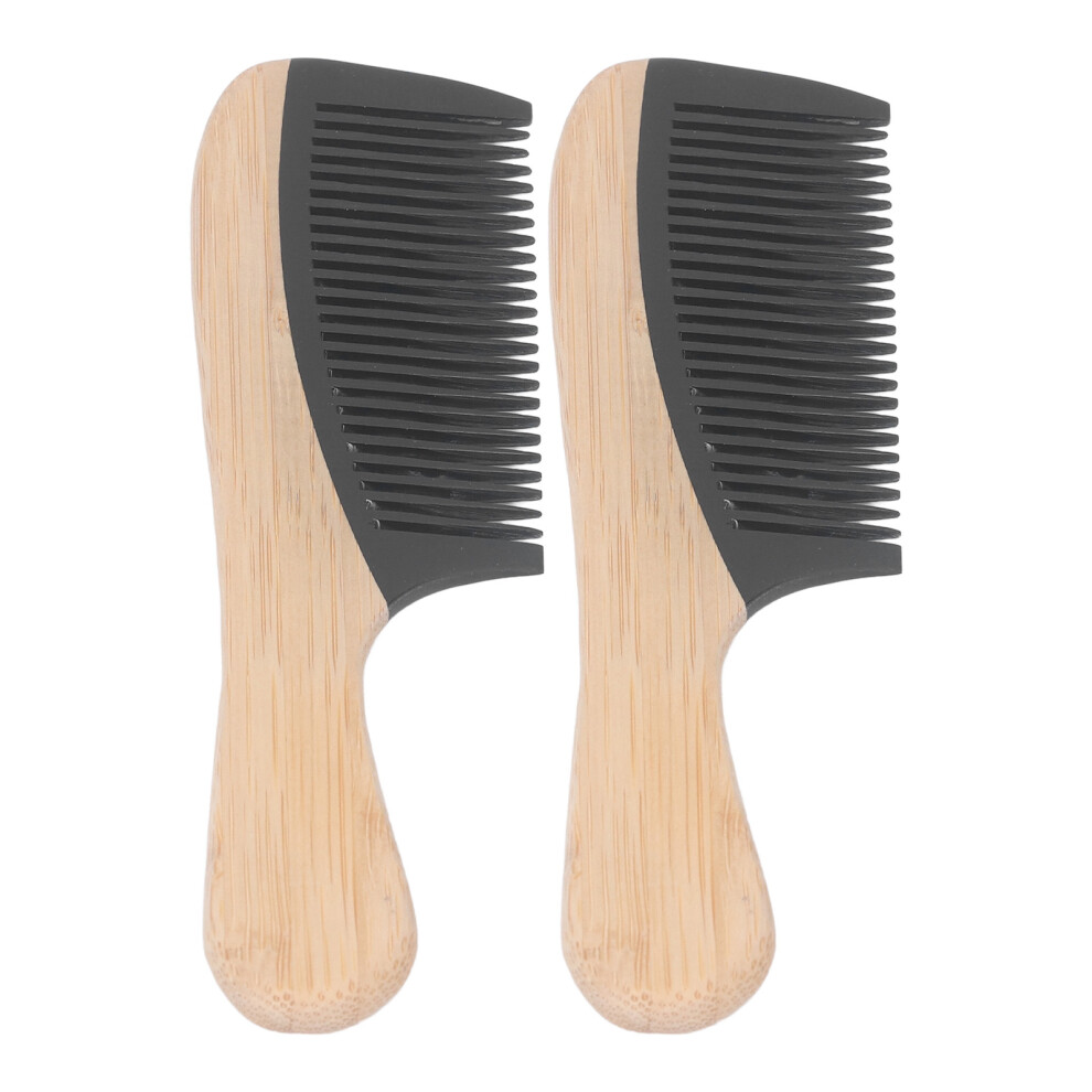 Unisex 2Pcs Bamboo Hair Comb Wide Tooth Anti-Static