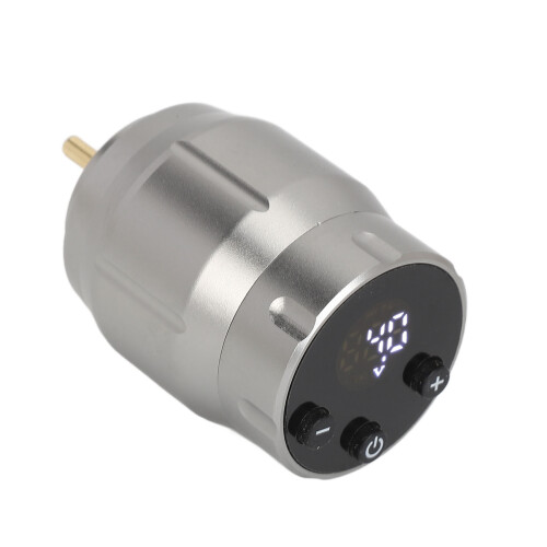 (Silver) Tattoo Power Supply 1500mAh RCA USB Display Silver 2