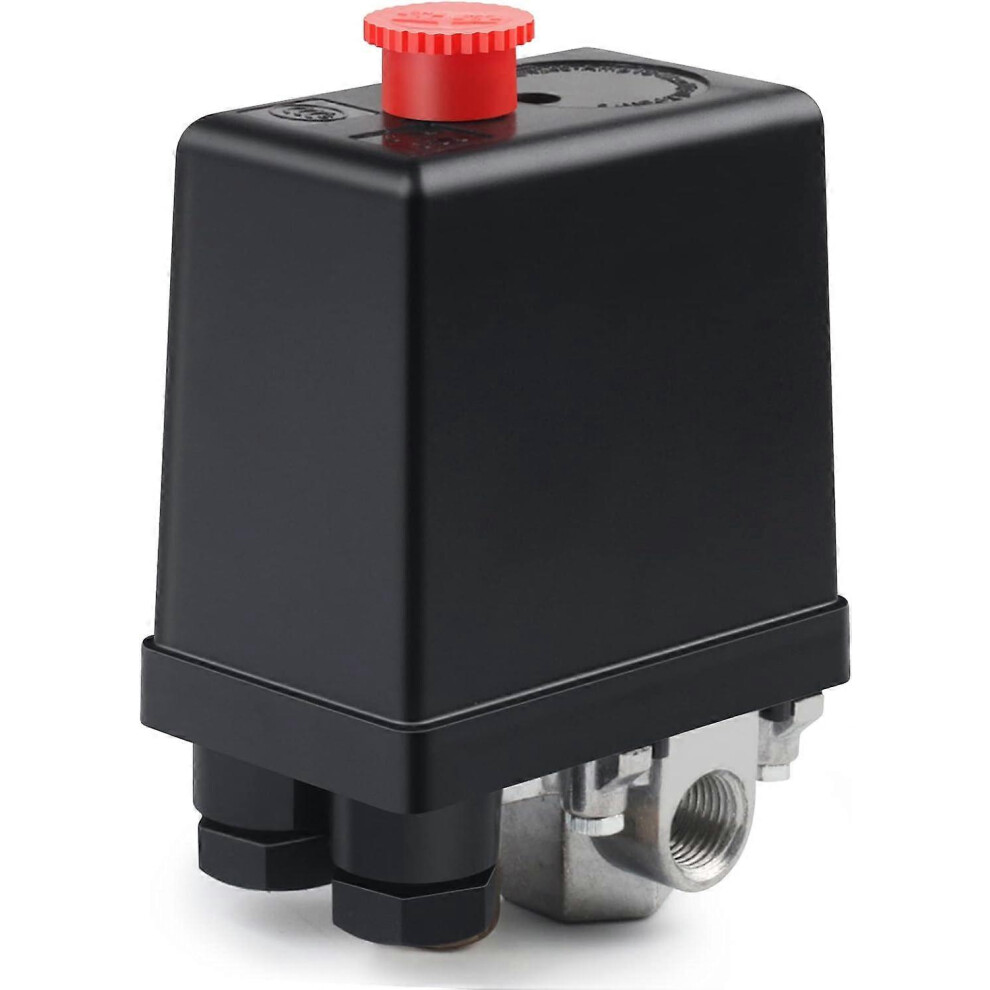 Kikidex (As Show, One Size) Air Pressure Regulator 220V Air Compressor Valve 4 Holes Air Compressor Switch For Rapid Pressure Reduction