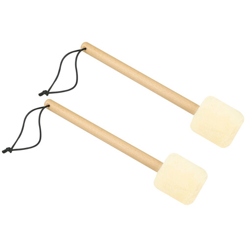 2 Stycken Basstrumstrummor Trummelpåsar Plushuvud Trähandtag