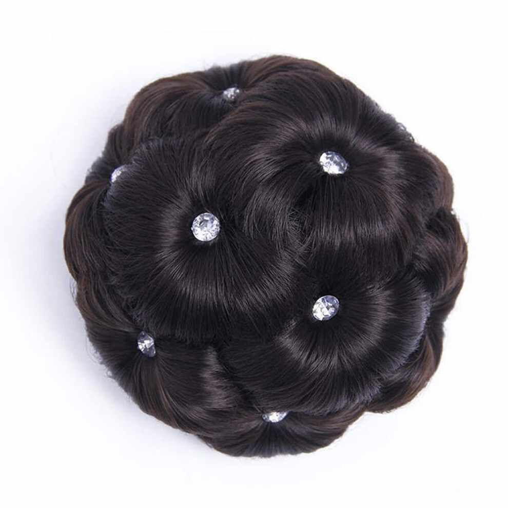 Messy Hair Bun Extension Scrunchies Flower Shape Synthetic Updo Ponytail Compatible Large