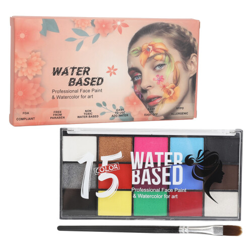 Gesichtsmalerei Palette 15 Farben mit Pinsel abwaschbar