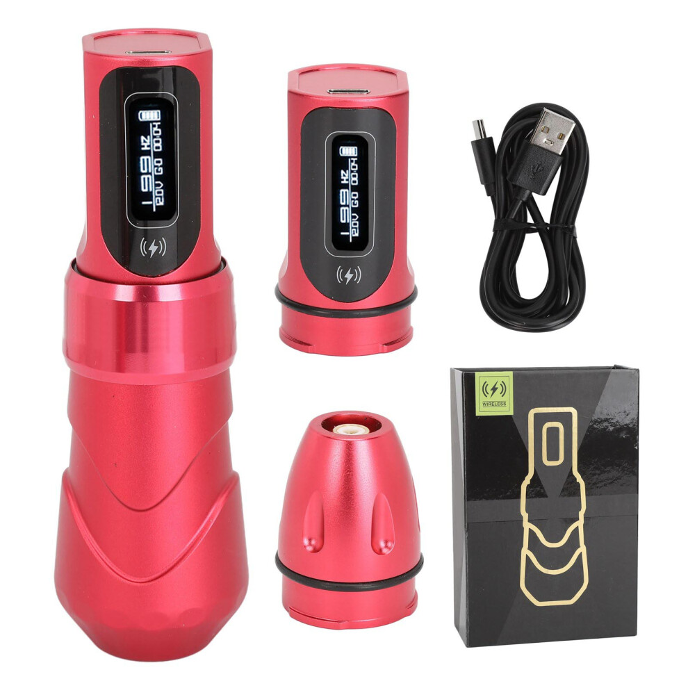 (Rose ) Wireless Tattoo Machine 2000Mah Dual Battery Liner Shader Rotary Rca Red 461605366845