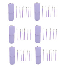 6x Stainless Steel Ear Picks w/ Leather Case