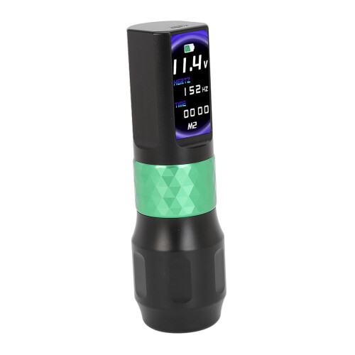 (Green) Drahtloses Tattoo-Pen-Kit 2000mAh LED Rotary 1