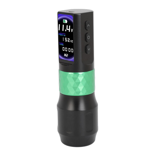 (Green) Drahtloses Tattoo-Pen-Kit 2000mAh LED Rotary 2
