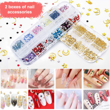 Nail-Art-Set 15-tlg. Punktierstifte, Goldfolie, 10 Farben, DIY