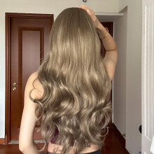 Damen-Mode-Perücke 26 Zoll lockig mit Pony und Haarnetz