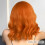 Damen-Perücke lockig orange mit Pony und Haarnetz 4