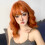 Damen-Perücke lockig orange mit Pony und Haarnetz 3
