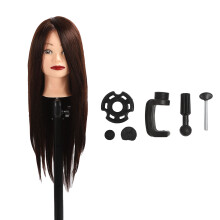 Frisierpuppe mit echtem Haar, Braun, Klemmhalterung