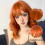 Damen-Perücke lockig orange mit Pony und Haarnetz 5