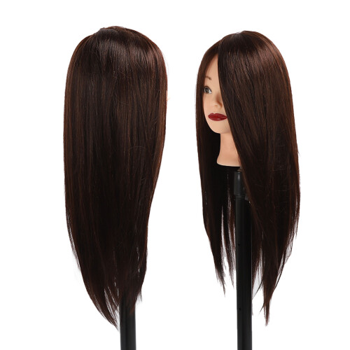 Frisierpuppe mit echtem Haar, Braun, Klemmhalterung 1
