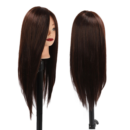 Frisierpuppe mit echtem Haar, Braun, Klemmhalterung 2