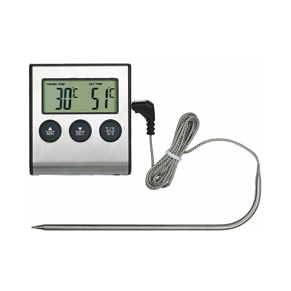 Kikidex (As Show, One Size) 0250C Food Cooking Thermometer With Alarm Timer Function, Food Temperature Gauge For Kitchen Bbq