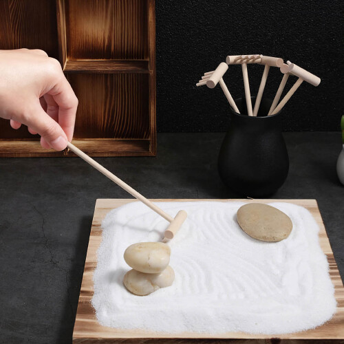 10Pcs Zen Trädgårdsharka Te Verktyg 2