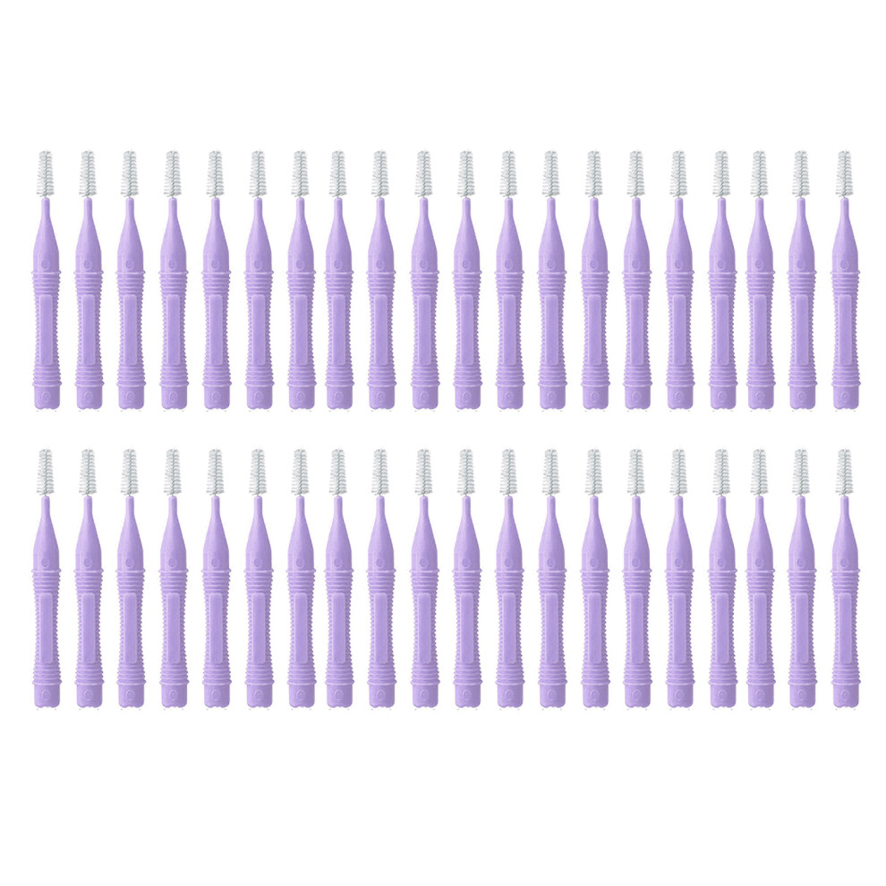 40pcs Interdental Brushes Prevent Decay Teeth Brace Purple
