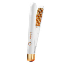 Mini 3D Grid Hair Crimper Portable Electronic Curling Iron White